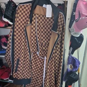 Brown Checkered Men's Jacket